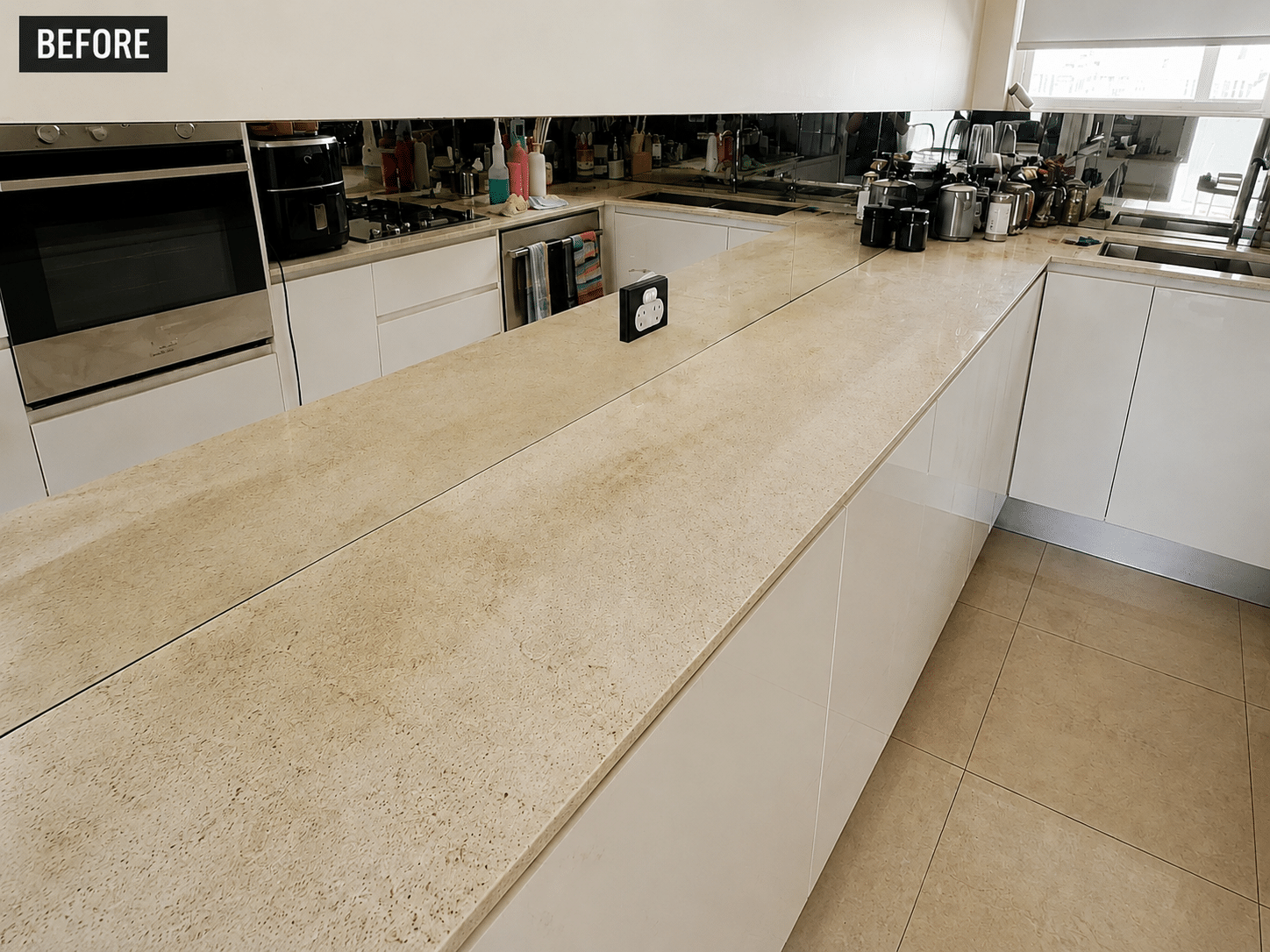 Kitchen Before – Sink Area cleaning