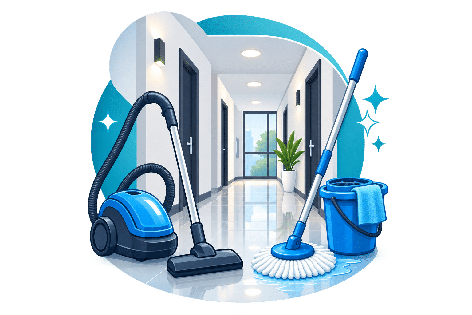 Vacuuming and mopping shared hallways sydney